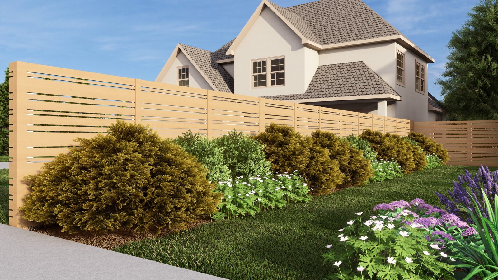 DIY Fence Line Landscaping Design